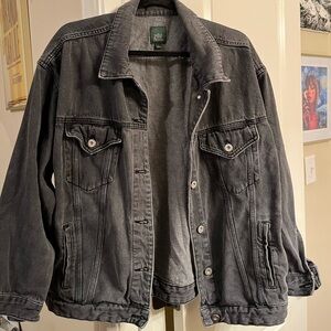Vintage Black Denim Oversized Jacket - Wild Fable